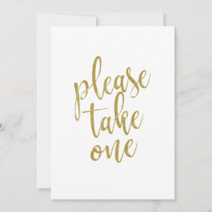 Carte Panneau de Mariage Abordable en Or 'Veuillez En Pr