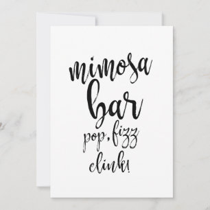 Carte Panneau de mariage abordable noir et blanc Mimosa