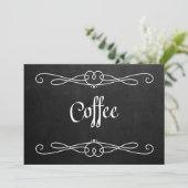 Carte Panneau de mariage "Café" de style tableau noir (Debout devant)