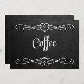 Carte Panneau de mariage "Café" de style tableau noir (Devant / Derrière)