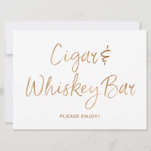 Carte Panneau de mariage Cigare & Whisky | Rose dorée él (Devant)