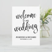 Carte Panneau de mariage de bienvenue or abordable (Debout devant)