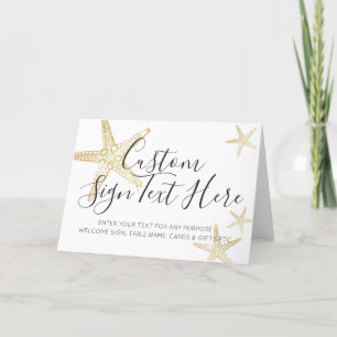 Carte Panneau de mariage de destination Starfish Beach