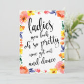 Carte Panneau de mariage floral abordable pour dames toi (Debout devant)