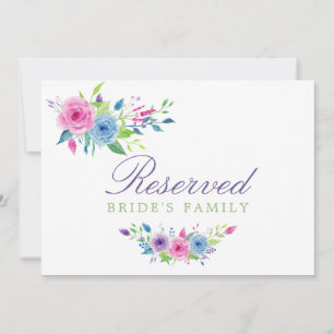 Carte Panneau de mariage floral aquarelle Violet Mix rés