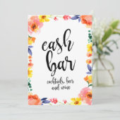 Carte Panneau de Mariage Floral Boho abordable (Debout devant)