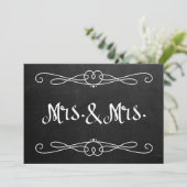 Carte Panneau de mariage "Mrs. et Mrs." de style tableau (Debout devant)