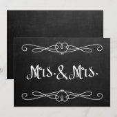 Carte Panneau de mariage "Mrs. et Mrs." de style tableau (Devant / Derrière)