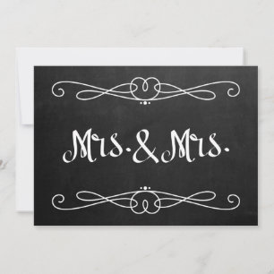 Carte Panneau de mariage "Mrs. et Mrs." de style tableau