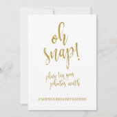 Carte Panneau de mariage pailleté or abordable avec hash (Devant)