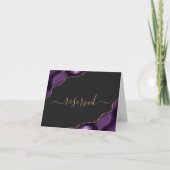 Carte Panneau de mariage réservé Agate Or Violet (Devant)