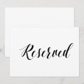 Carte Panneau de mariage "Réservé" style calligraphie (Devant / Derrière)