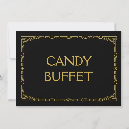 Carte Panneau de mariage style déco or art "Candy Buffet (Devant)