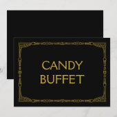 Carte Panneau de mariage style déco or art "Candy Buffet (Devant / Derrière)