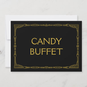 Carte Panneau de mariage style déco or art "Candy Buffet
