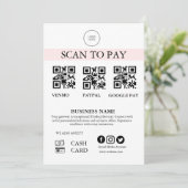 Carte Panneau de paiement par numérisation Code QR de pa (Debout devant)