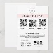Carte Panneau de paiement par numérisation Code QR de pa (Devant / Derrière)