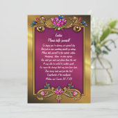 Carte Panneau de panier de mariage à cadre floral ton do (Debout devant)