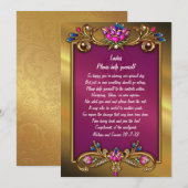 Carte Panneau de panier de mariage à cadre floral ton do (Devant / Derrière)