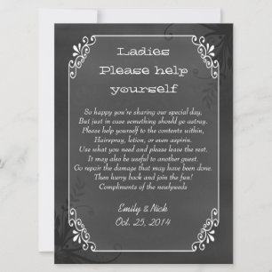 Carte Panneau de panier de mariage chic à l'aspect table