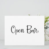 Carte Panneau de réception avec bar ouvert | Calligraphi (Debout devant)