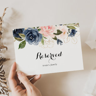 Carte Panneau de réservation de mariage floral hivernal