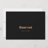 Carte Panneau de réservation de mariage minimal classiqu (Devant)