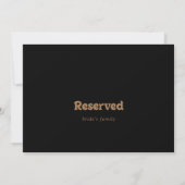 Carte Panneau de réservation de mariage minimal classiqu (Dos)