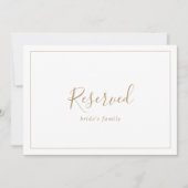 Carte Panneau de réserve d'or minimaliste (Devant)