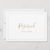 Carte Panneau de réserve d'or minimaliste (Dos)