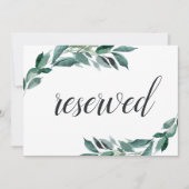 Carte Panneau de siège réservé du Mariage de Foliage Abo (Devant)