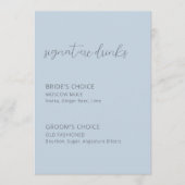Carte Panneau de signature Mariage bleu foncé Boissons (Devant)
