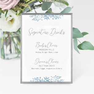 Carte Panneau de signature Mariage Blue Eucalyptus Boiss