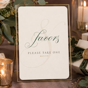 Carte Panneau de table de mariage en or vert émeraude po
