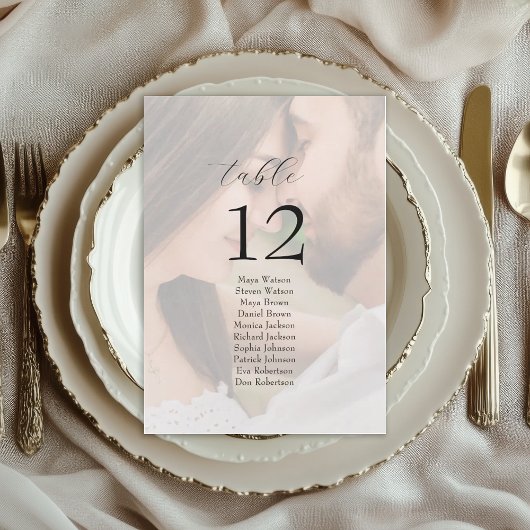 Carte Panneau de table de plan de table de mariage photo
