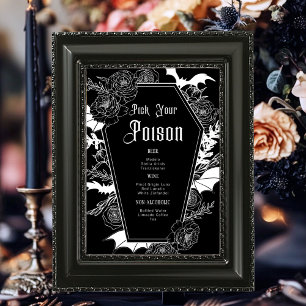 Carte Panneau de table Mariage noir moody Dark gothique