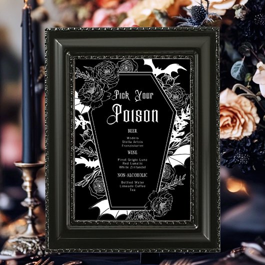 Carte Panneau de table Mariage noir moody Dark gothique