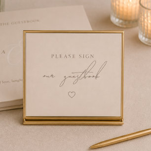 Carte Panneau de table minimaliste mariage livre d'or ma