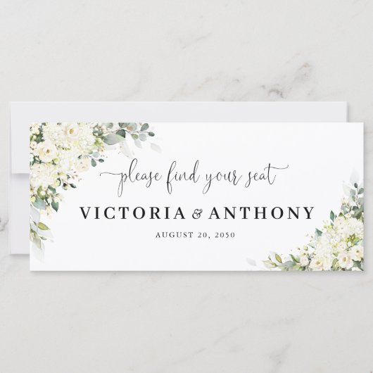 Carte Panneau de table principal de mariage aux fleurs b (Devant)
