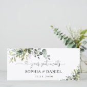 Carte Panneau de table principal de mariage Eucalyptus (Debout devant)