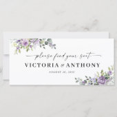 Carte Panneau de table principale de mariage aux fleurs (Devant)