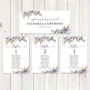 Carte Panneau de table principale de mariage aux fleurs 