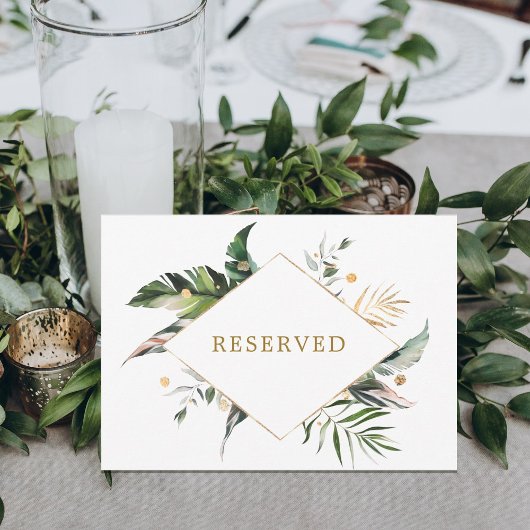 Carte Panneau de table réservée aux Mariages Feuille tro