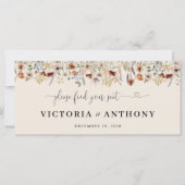 Carte Panneau de tête du Mariage Fleur sauvage Boho Tiny (Devant)
