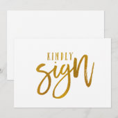 Carte Panneau du livre d'hôtes 5X7 | Brush Script-Faux G (Devant / Derrière)