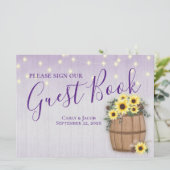 Carte Panneau du livre d'or Barrel des tournesols (Debout devant)