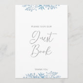 Carte Panneau du livre d'or Mariage Blue Eucalyptus (Devant)