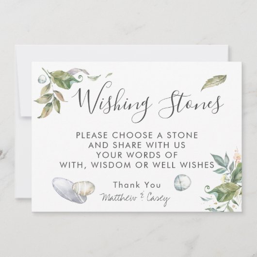 Carte Panneau du livre d'or Mariage Wishing Stones (Devant)