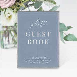Carte Panneau du livre photo Dusty Blue Modern Elegant W