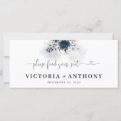 Carte Panneau du Mariage Rose bleu et poussiéreux de la  (Devant)